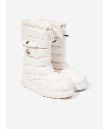 Moncler Enfant Kids Down Padded Petit Gaia Pocket Snow Boots in Ivory en linge