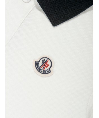 Moncler Enfant Boys Logo Polo Shirt in White À commander