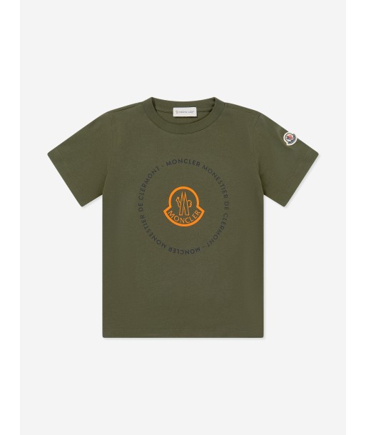 Moncler Enfant Boys Logo Print T-Shirt in Green Vous souhaitez 