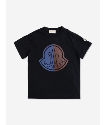 Moncler Enfant Boys Logo T-Shirt in Navy basket pas cher