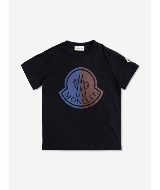 Moncler Enfant Boys Logo T-Shirt in Navy basket pas cher