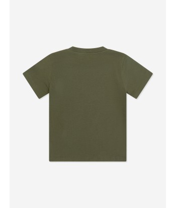 Moncler Enfant Boys Logo Print T-Shirt in Green Vous souhaitez 