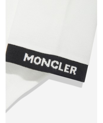 Moncler Enfant Boys Logo Polo Shirt in White À commander