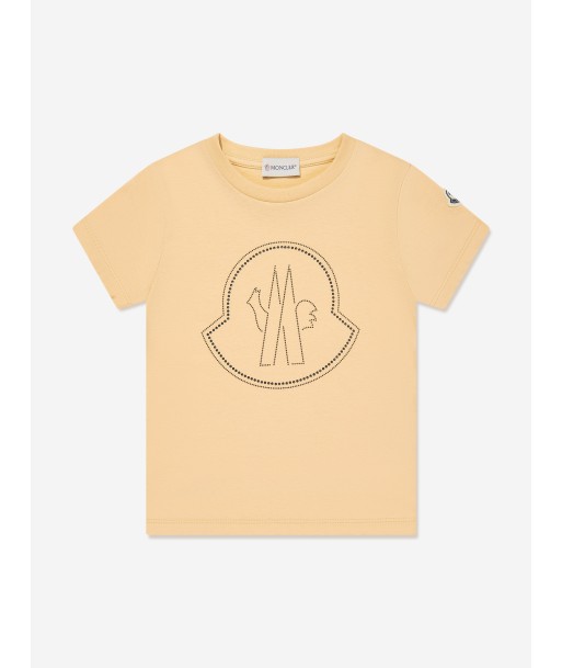 Moncler Enfant Girls Logo T-Shirt in Yellow les muscles