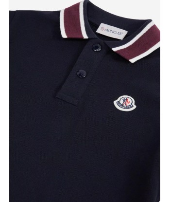 Moncler Enfant Boys Long Sleeve Polo Shirt in Navy acheter