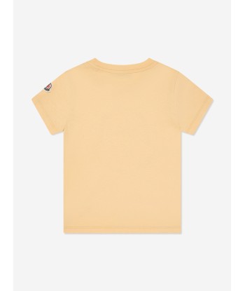 Moncler Enfant Girls Logo T-Shirt in Yellow les muscles