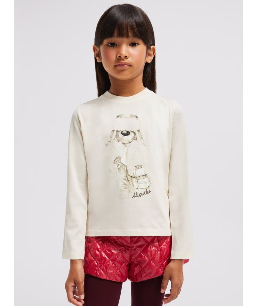 Moncler Enfant Girls Long Sleeve T-Shirt in Ivory 50-70% off 