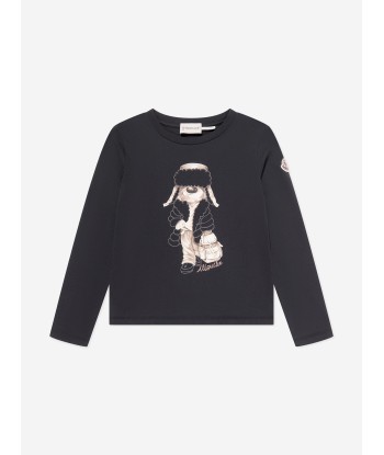 Moncler Enfant Girls Long Sleeve T-Shirt in Black basket pas cher