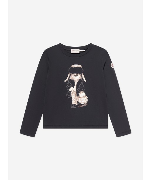 Moncler Enfant Girls Long Sleeve T-Shirt in Black basket pas cher