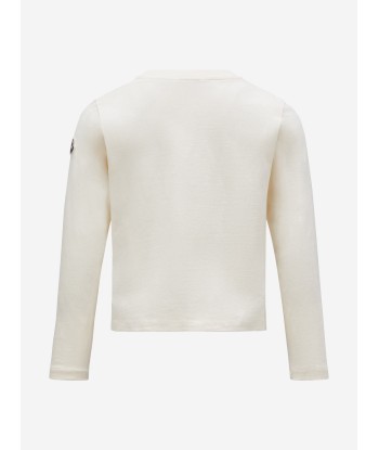 Moncler Enfant Girls Long Sleeve T-Shirt in Ivory 50-70% off 