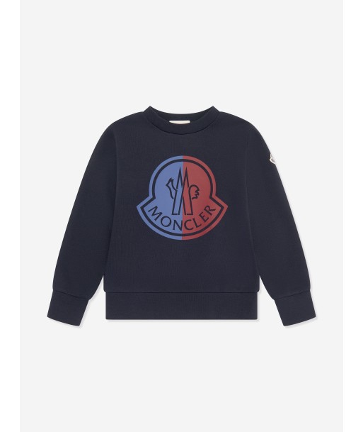 Moncler Enfant Boys Branded Sweatshirt in Navy de pas cher