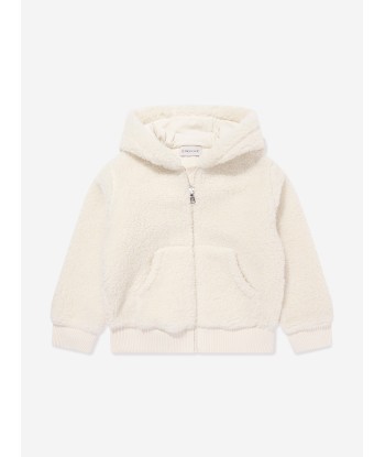 Moncler Enfant Boys Zip Up Cardigan in Ivory de France