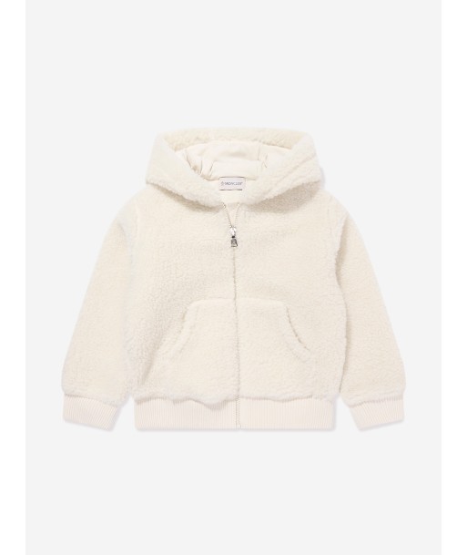 Moncler Enfant Boys Zip Up Cardigan in Ivory de France