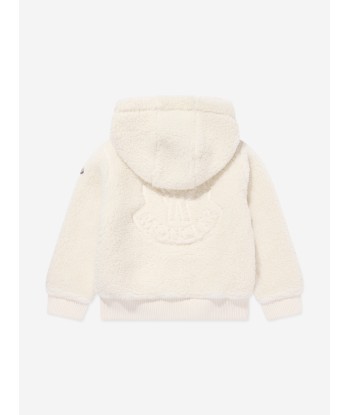 Moncler Enfant Boys Zip Up Cardigan in Ivory de France