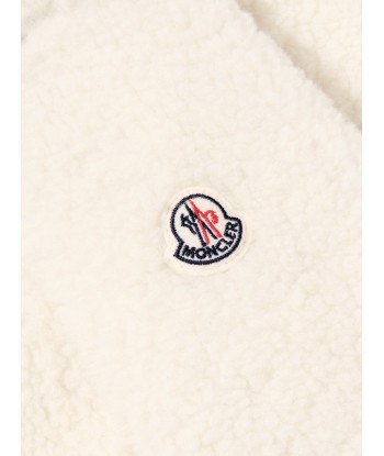 Moncler Enfant Boys Zip Up Cardigan in Ivory de France