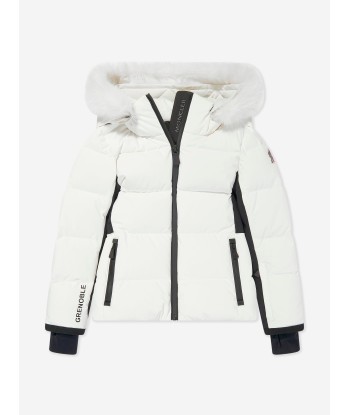 Moncler Enfant Girls Grenoble Down Padded New Guyane Jacket in White pour bénéficier 