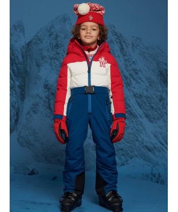 Moncler Enfant Kids Grenoble Down Padded Ski Suit in Navy Livraison rapide