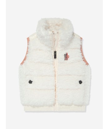 Moncler Enfant Girls Grenoble Down Padded Gilet in Ivory paiement sécurisé