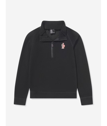 Moncler Enfant Kids Grenoble Half Zip Sweatshirt in Black acheter en ligne