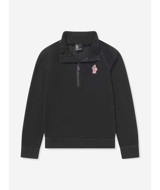 Moncler Enfant Kids Grenoble Half Zip Sweatshirt in Black acheter en ligne