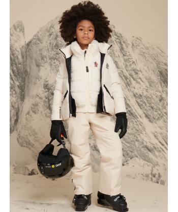 Moncler Enfant Girls Grenoble Down Padded Gilet in Ivory paiement sécurisé