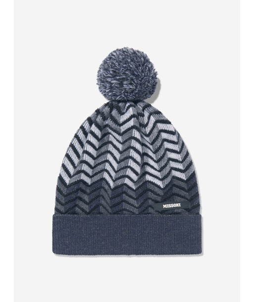 Missoni Boys Wool Zigzag Bobble Hat in Black outlet