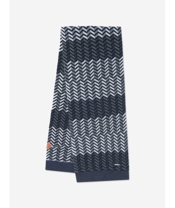 Missoni Boys Wool Zigzag Scarf in Black Faites des économies