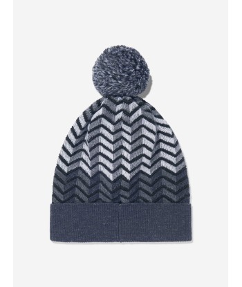 Missoni Boys Wool Zigzag Bobble Hat in Black outlet