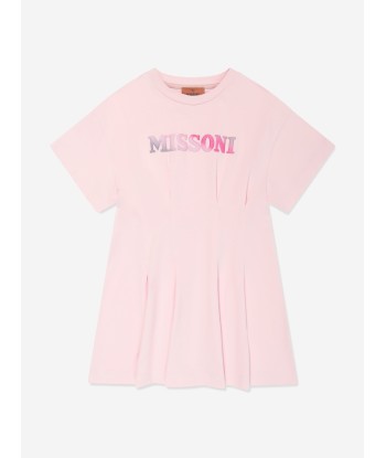 Missoni Girls Logo Jersey Dress in Pink À commander