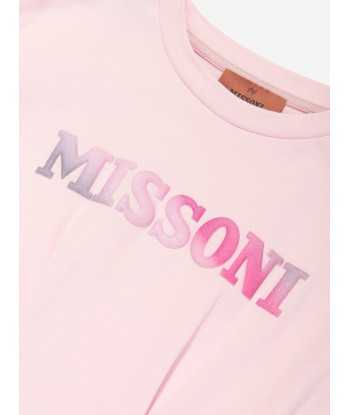 Missoni Girls Logo Jersey Dress in Pink À commander