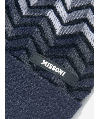 Missoni Boys Wool Zigzag Bobble Hat in Black outlet