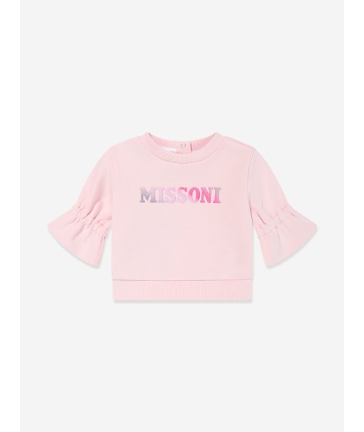 Missoni Baby Girls Logo Sweatshirt in Pink Fin de série