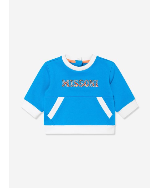 Missoni Baby Boys Logo Sweatshirt in Blue pas chere