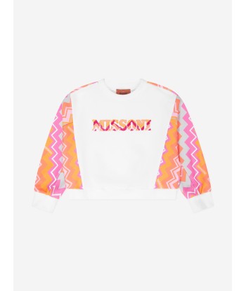 Missoni Girls Zigzag Logo Sweatshirt in White Toutes les collections ici