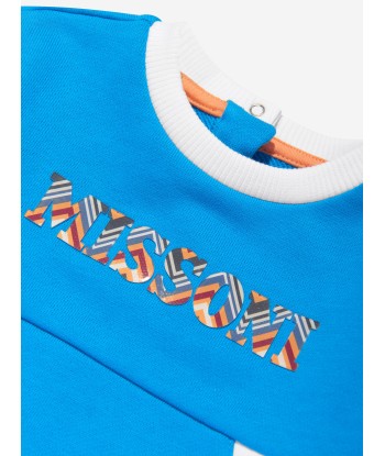 Missoni Baby Boys Logo Sweatshirt in Blue pas chere