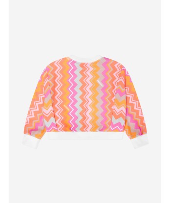 Missoni Girls Zigzag Logo Sweatshirt in White Toutes les collections ici