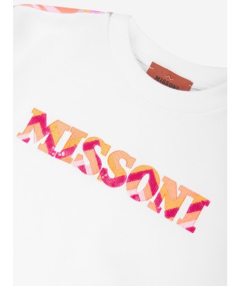 Missoni Girls Zigzag Logo Sweatshirt in White Toutes les collections ici