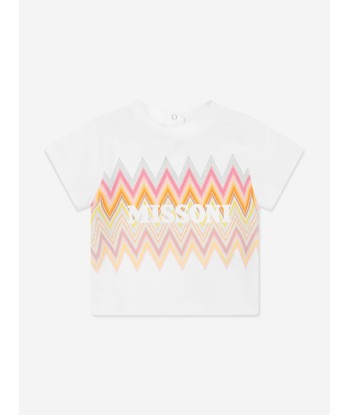 Missoni Baby Girls Zigzag Logo T-Shirt in Ivory hantent personnes