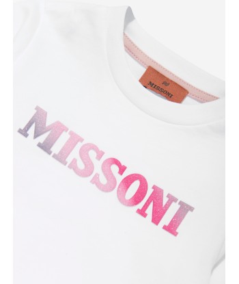 Missoni Baby Girls Long Sleeve Logo T-Shirt in White Economisez 