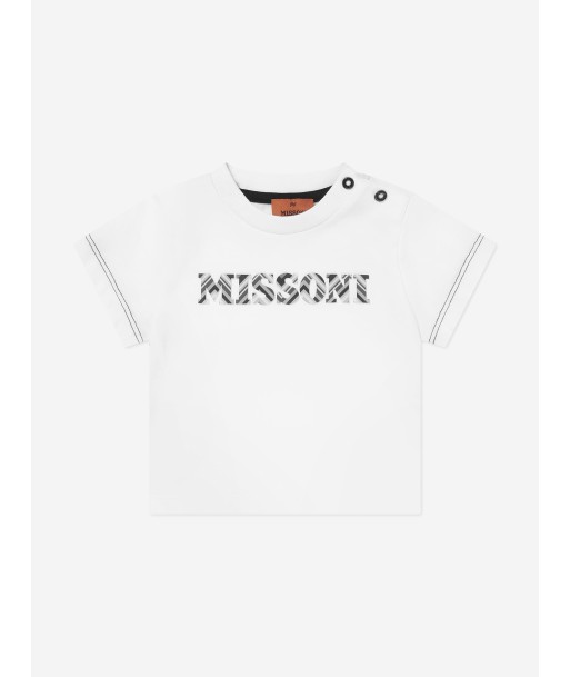 Missoni Baby Boys Logo T-Shirt in White soldes