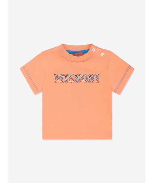 Missoni Baby Boys Zigzag Logo T-Shirt in Orange Découvrez la collection