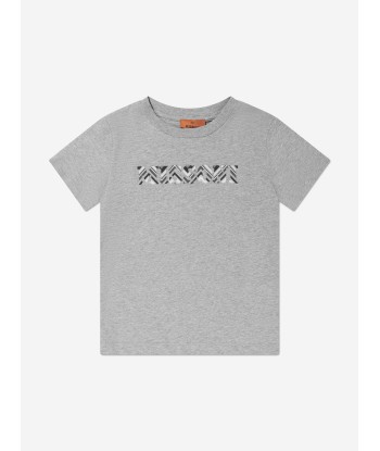 Missoni Boys Zigzag Logo T-Shirt in Grey en stock