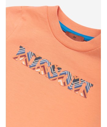 Missoni Baby Boys Zigzag Logo T-Shirt in Orange Découvrez la collection