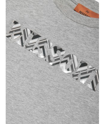 Missoni Boys Zigzag Logo T-Shirt in Grey en stock