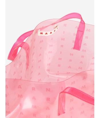 MARNI Girls Transparent Logo Bag in Pink (28cm) Venez découvrir notre 