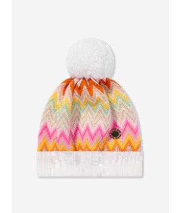 Missoni Girls Zigzag Bobble Hat in Multicolour 2023