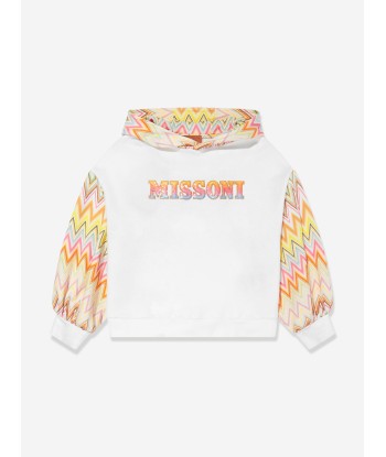 Missoni Girls Zigzag Logo Hoodie in Ivory du meilleur 