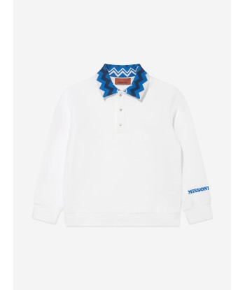 Missoni Boys Zigzag Collar Sweatshirt in White la chaussure