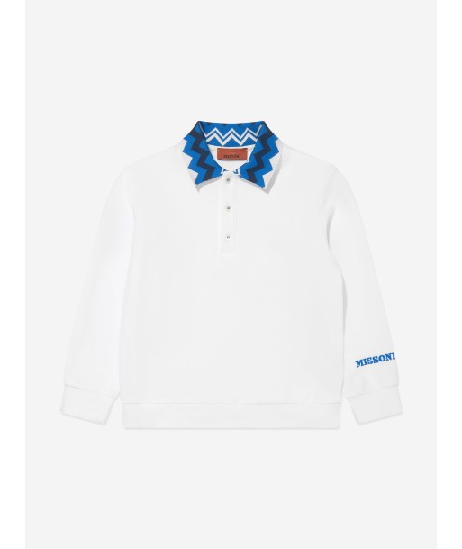 Missoni Boys Zigzag Collar Sweatshirt in White la chaussure