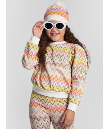 Missoni Girls Zigzag Sweatshirt in Multicolour Pour